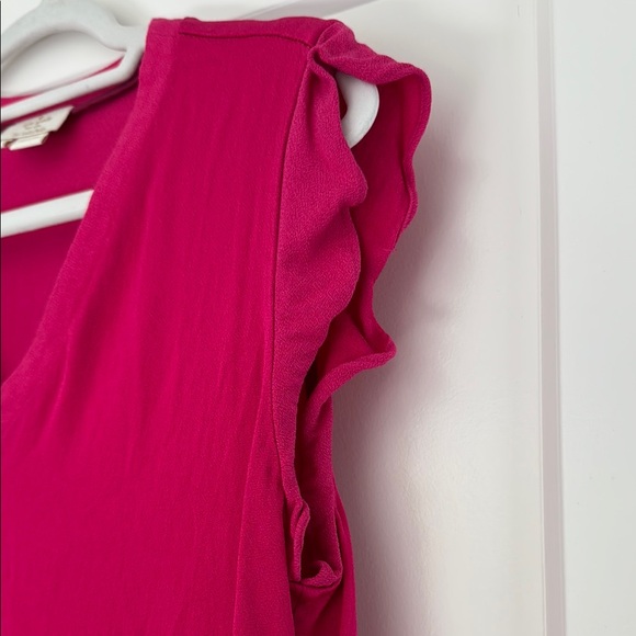 Kate Spade Women's Pink V-Neck Ruffle Sleeve Top M - Picture 5 of 10